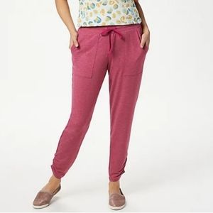 LOGO Lounge by Lori Goldstein French Terry Pant with Ruched Leg